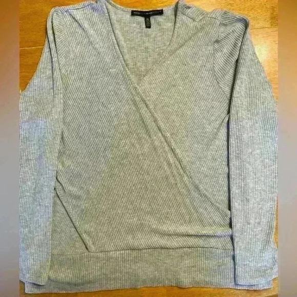 White House Black Market Wrap Sweater XL Lightweight Ribbed - Picture 1 of 11